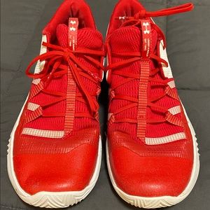 Under Armour (UA) red volleyball shoes